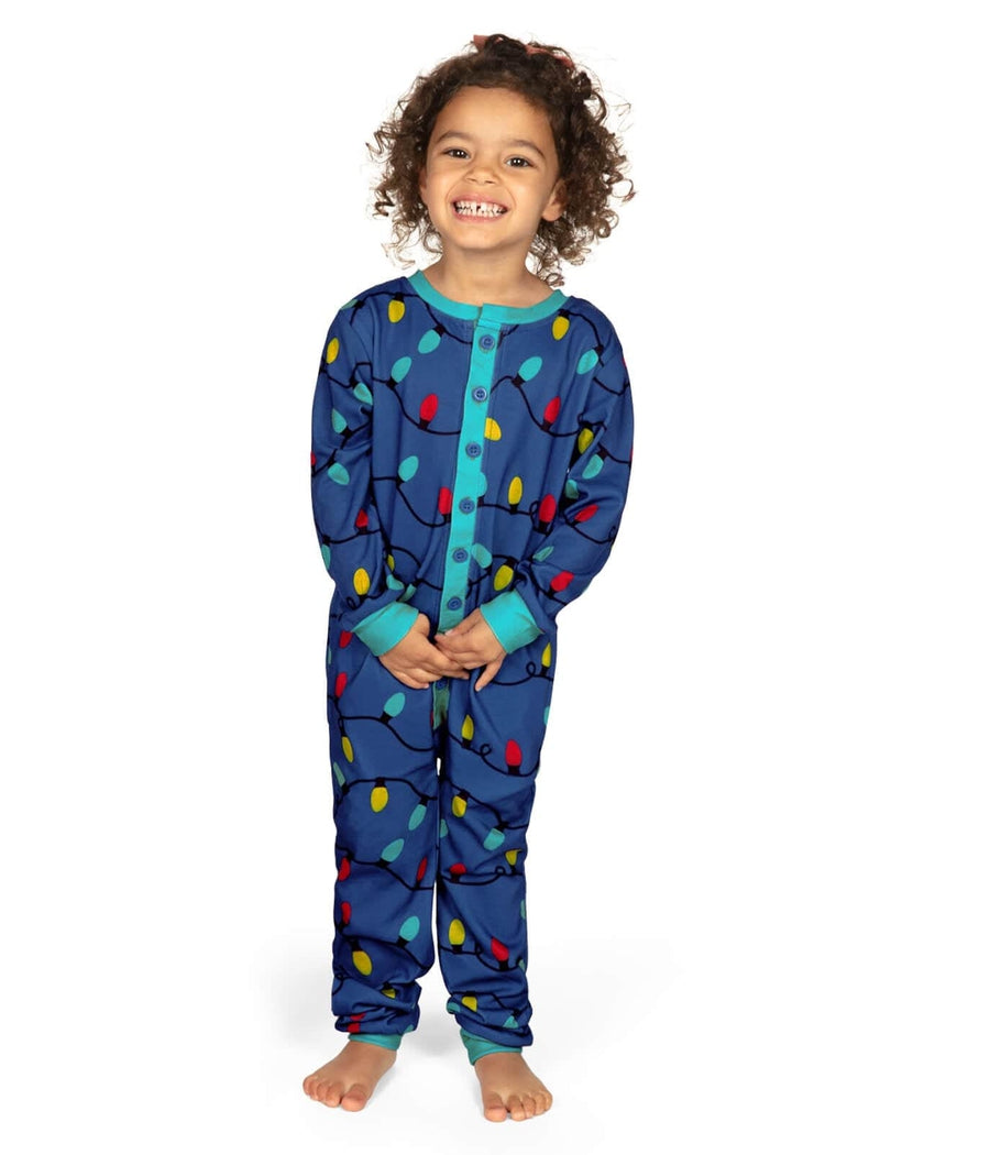 Toddler Girl's Christmas Lights Onesie Pajamas Image 2