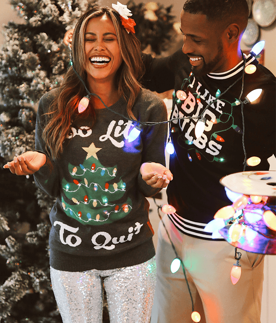 Women's Too Lit Light Up Ugly Christmas Sweater