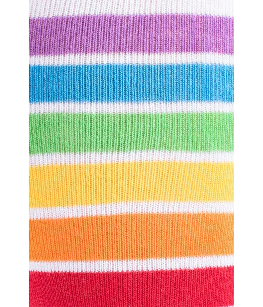 Women's White Rainbow Socks (Fits Sizes 6-11W)