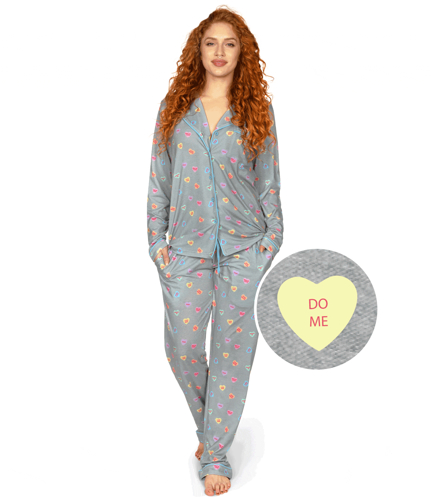 Candy Hearts Pajama Set: Women's Valentine's Outfits