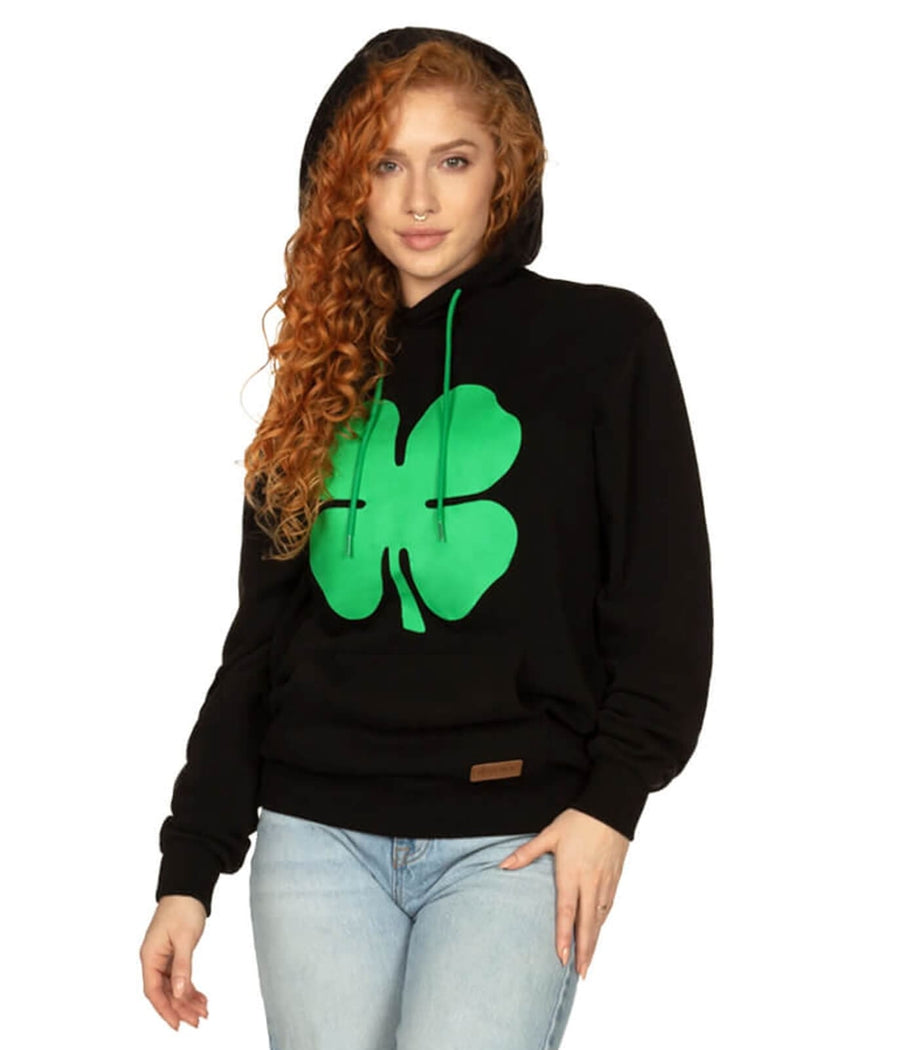 Four-leaf Clover Hoodie: Women's Paddy's Outfits Tipsy Elves