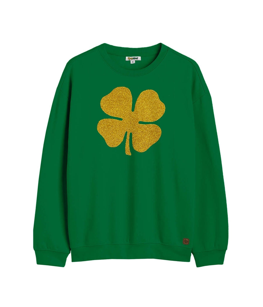 Women's Glitter Clover Crewneck Sweatshirt