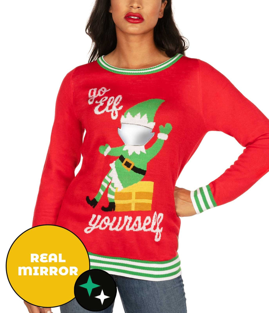 Women's Go Elf Yourself Ugly Christmas Sweater