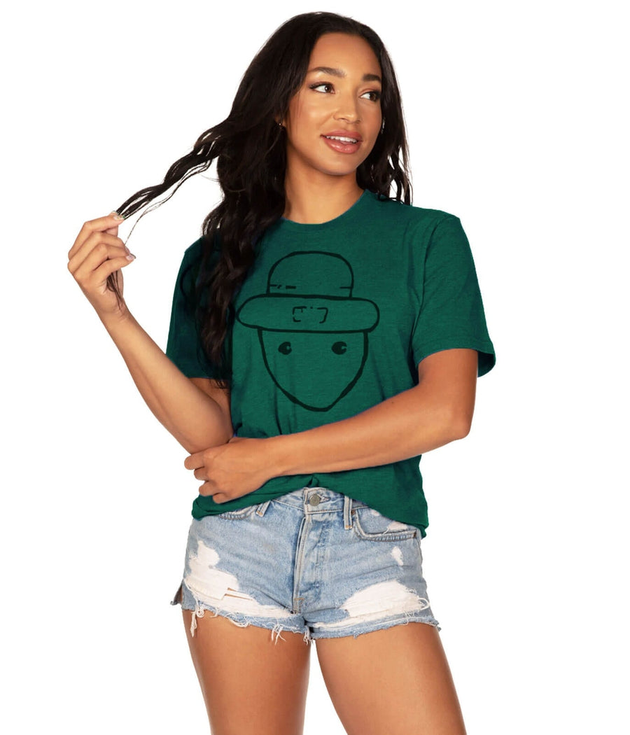 Women's Leprechaun Sketch Oversized Boyfriend Tee