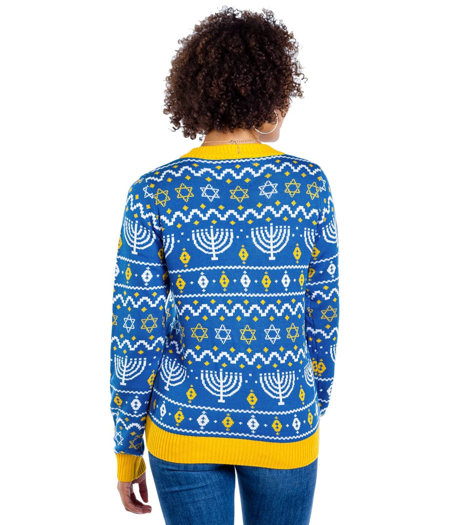 Women's Menorah Print Cardigan Sweater