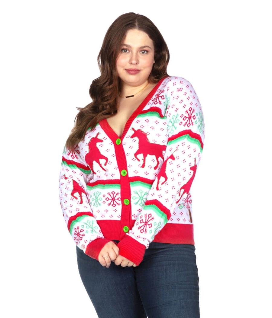 Plus size top christmas cardigan