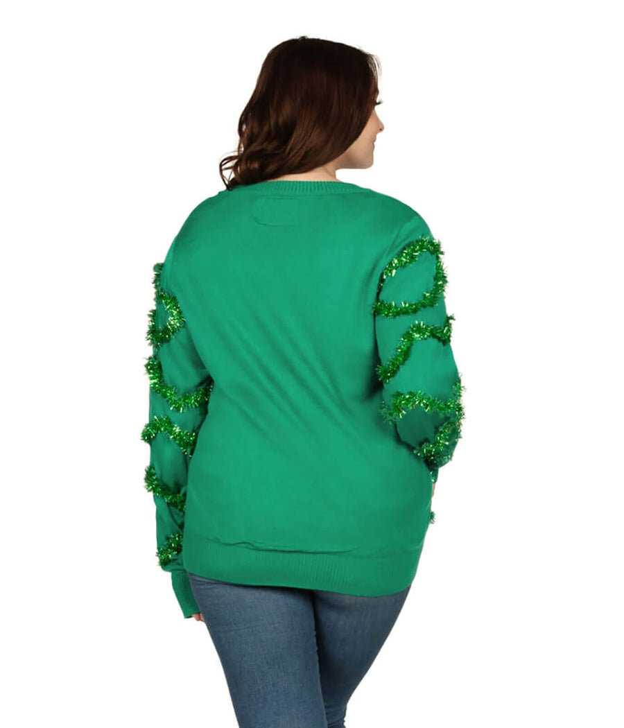 Women's Gaudy Garland Plus Size Ugly Christmas Cardigan Sweater