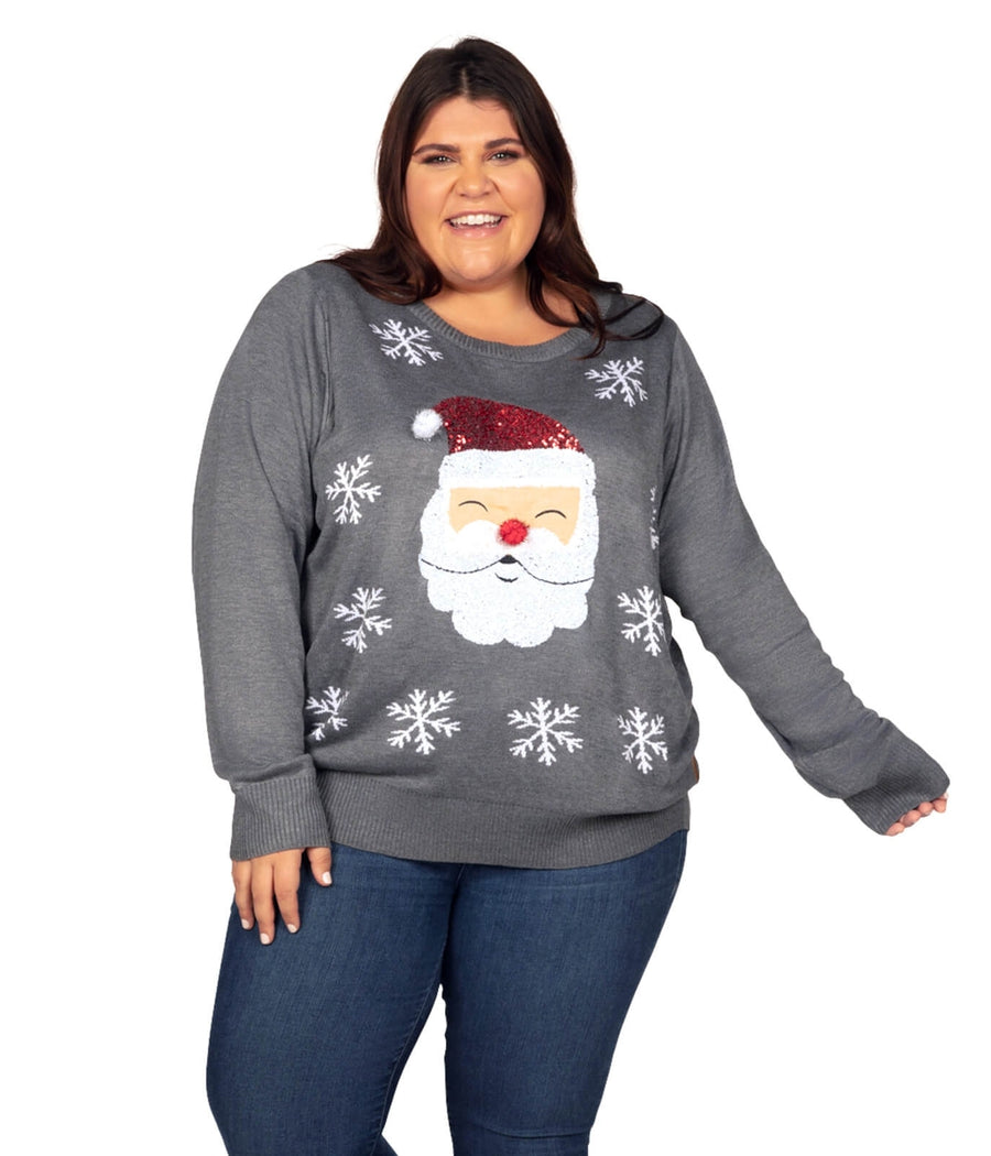 Nose Santa Plus Size Ugly Christmas Sweater: Women's Christmas Outfits | Elves