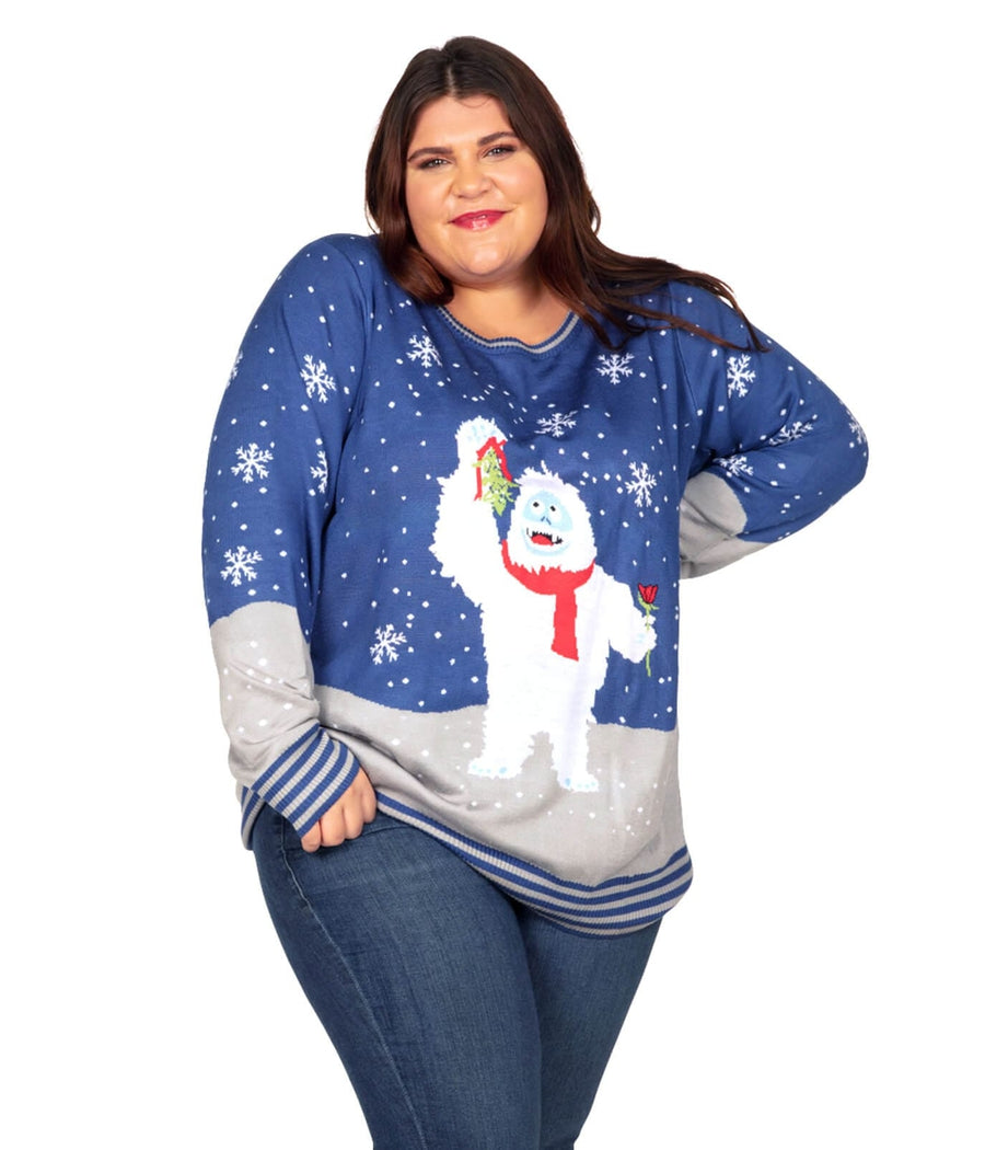 Romantic Bumble Plus Size Ugly Christmas Sweater: Women's