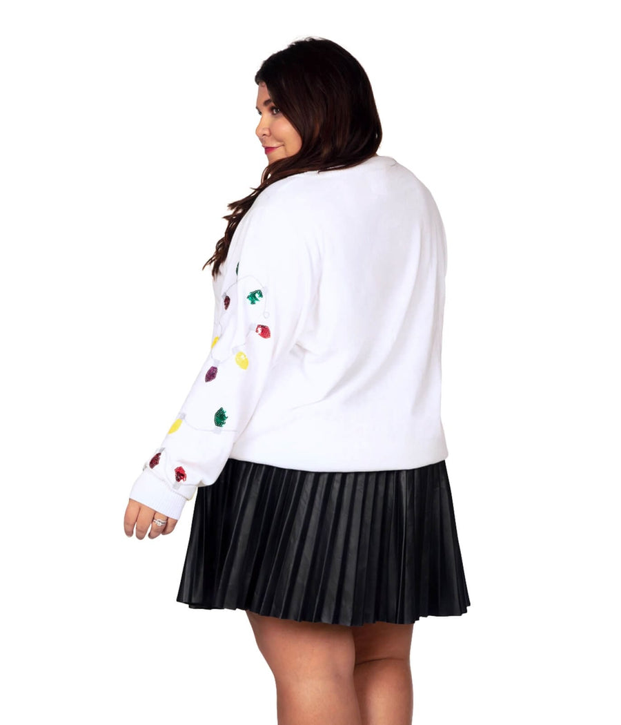 Women's Sequin Lights Plus Size Ugly Christmas Sweater Image 2