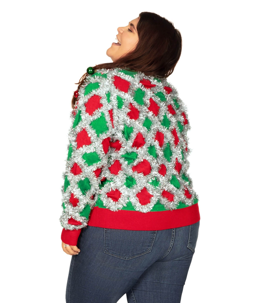 Women's Tacky Tinsel Plus Size Cardigan Sweater Image 2