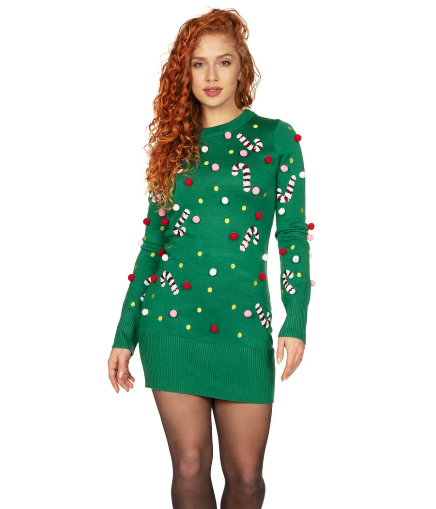 Women's Pop of Peppermint Sweater Dress