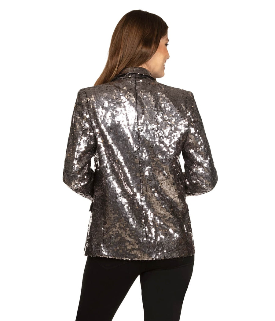 Women's Silver Sequin Blazer Image 3