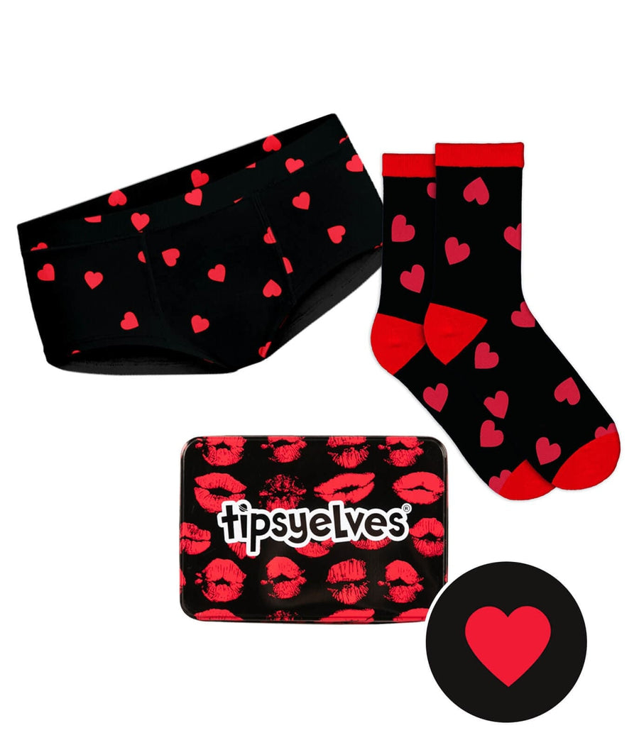 Valentine's Hearts Underwear & Socks Gift Set: Women's Valentine's Gifts