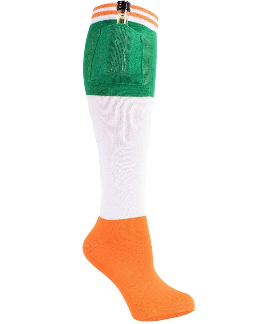 Women's Irish Flag Shot Socks with Pockets (Fits Sizes 6-11W)
