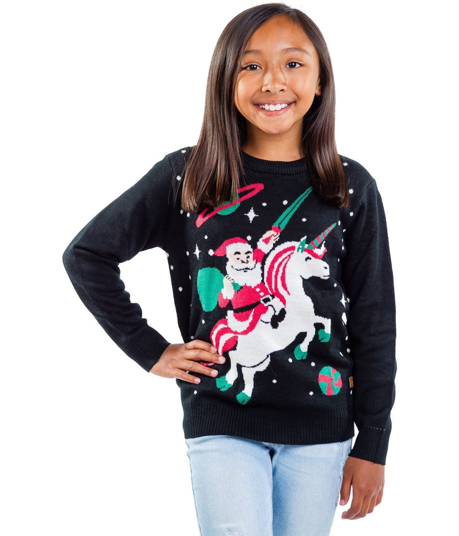 Boy's / Girl's Santa Unicorn Ugly Christmas Sweater Image 5