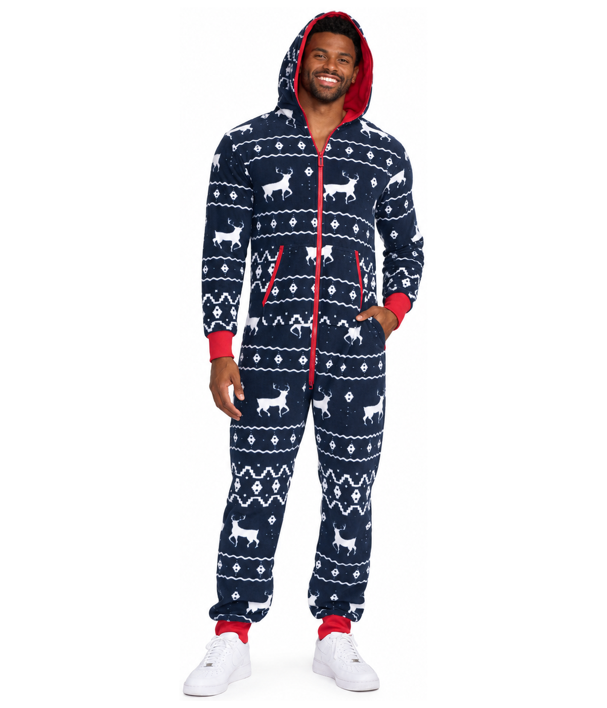Men's Blue Reindeer Jumpsuit