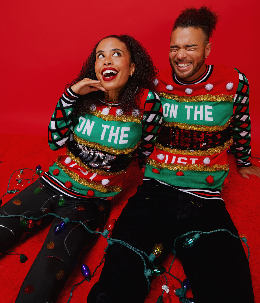 Matching Couple Christmas Outfits for Photos: 20+ Coordinated Looks You’ll Love in 2025 23 Ugly Sweater Couple