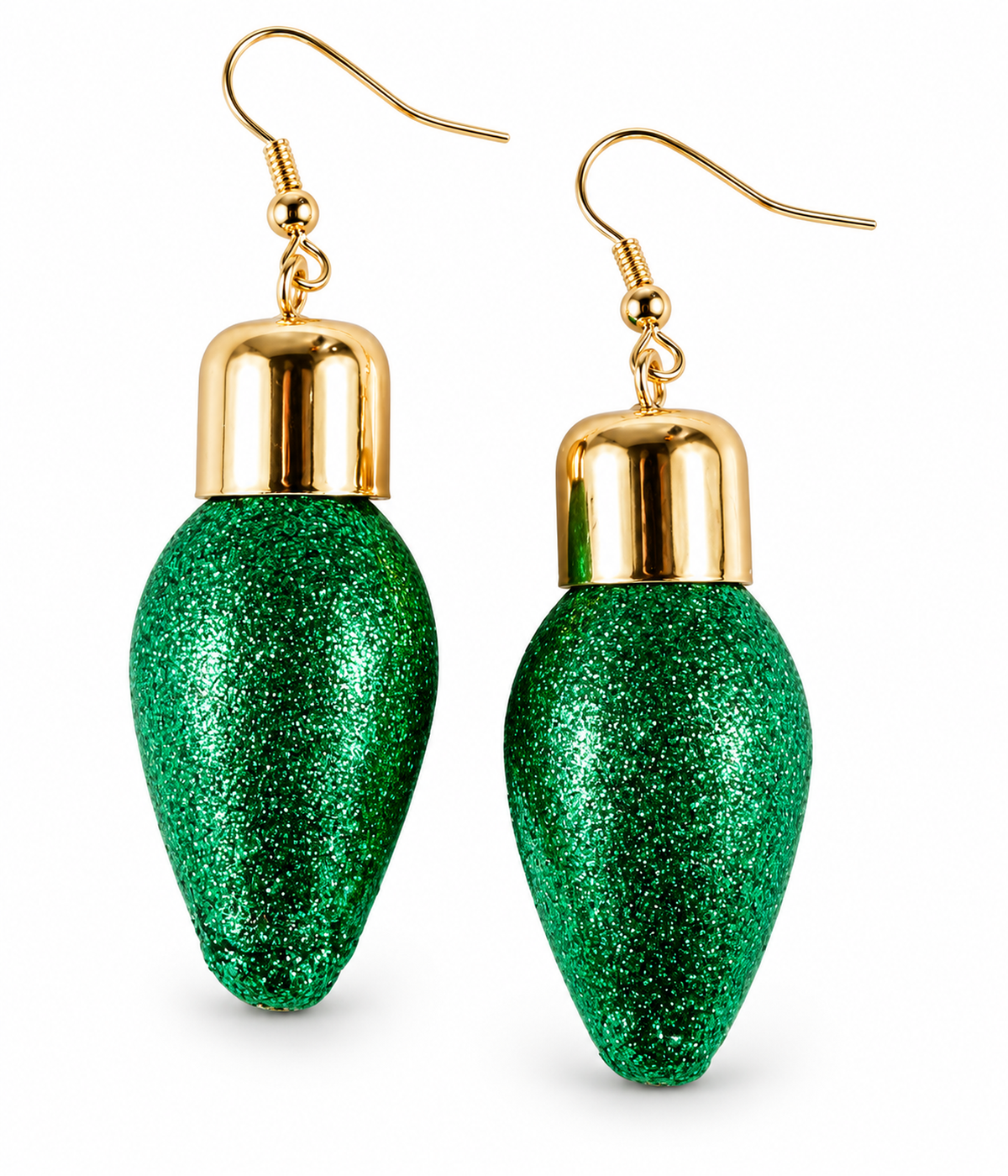 Green Christmas Lights Earrings