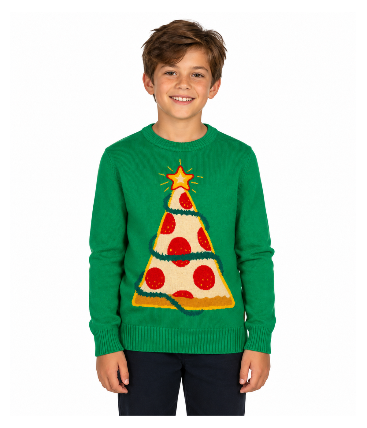 Boy's Pizza Tree Sweater