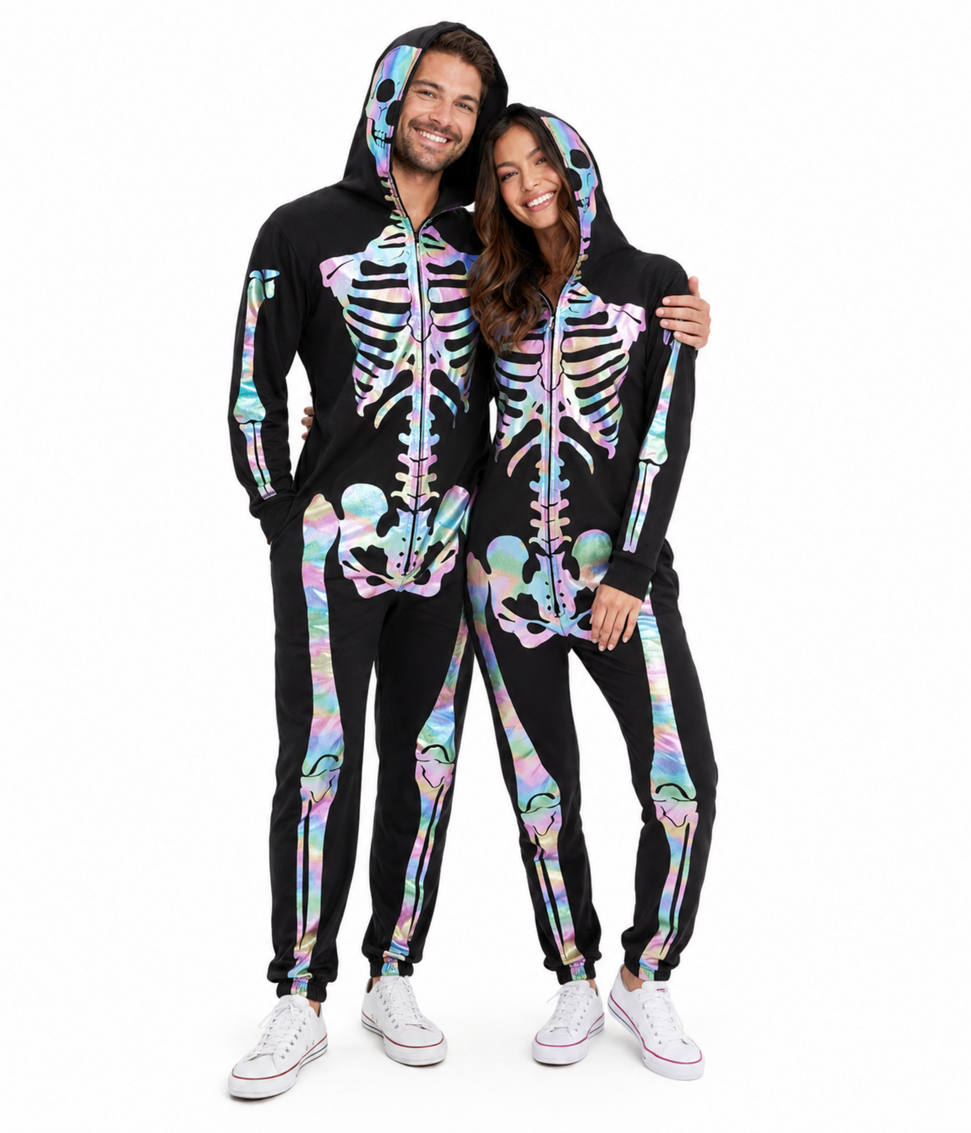 Iridescent Skeleton Couples Costumes Primary Image