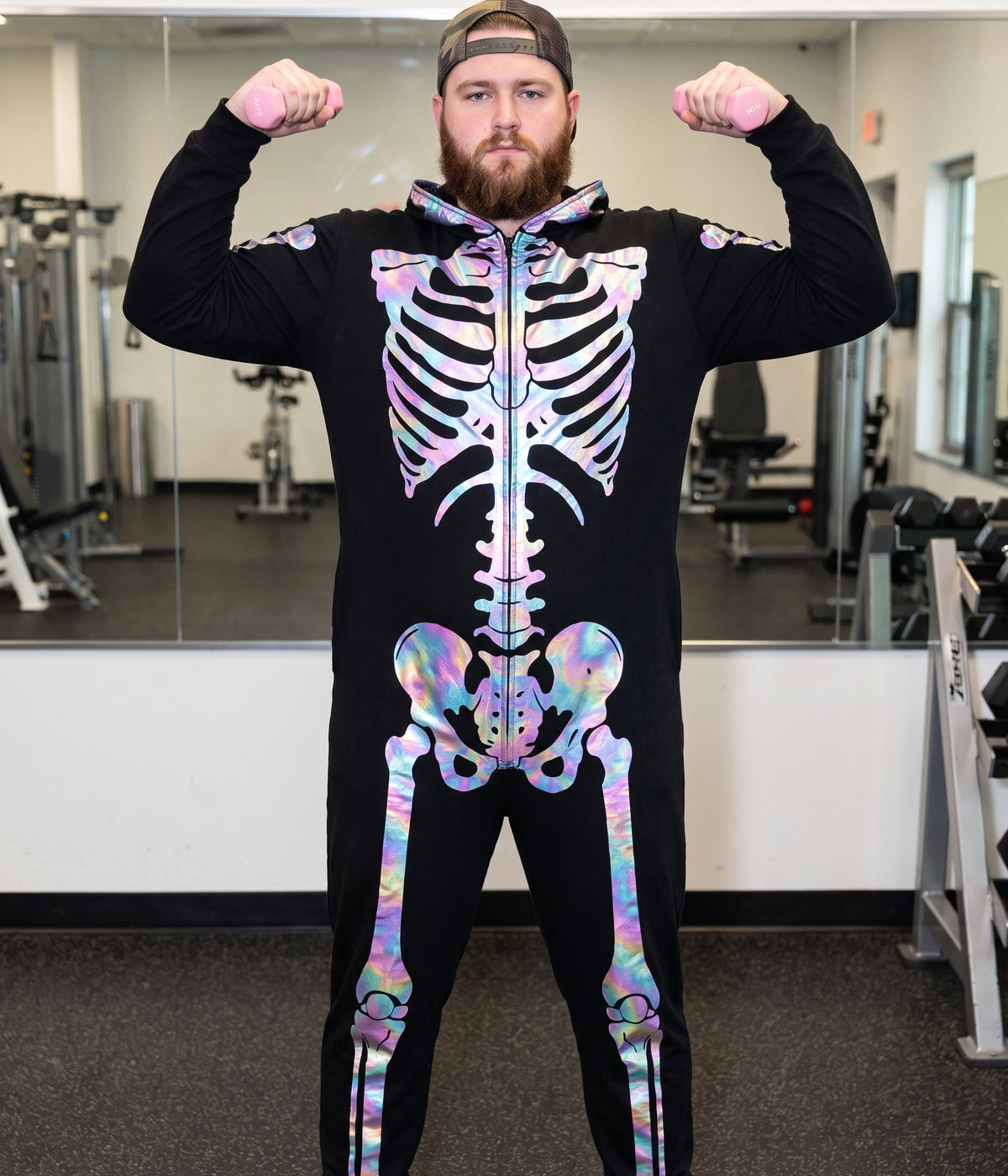 Men's Iridescent Skeleton Costume Image 2
