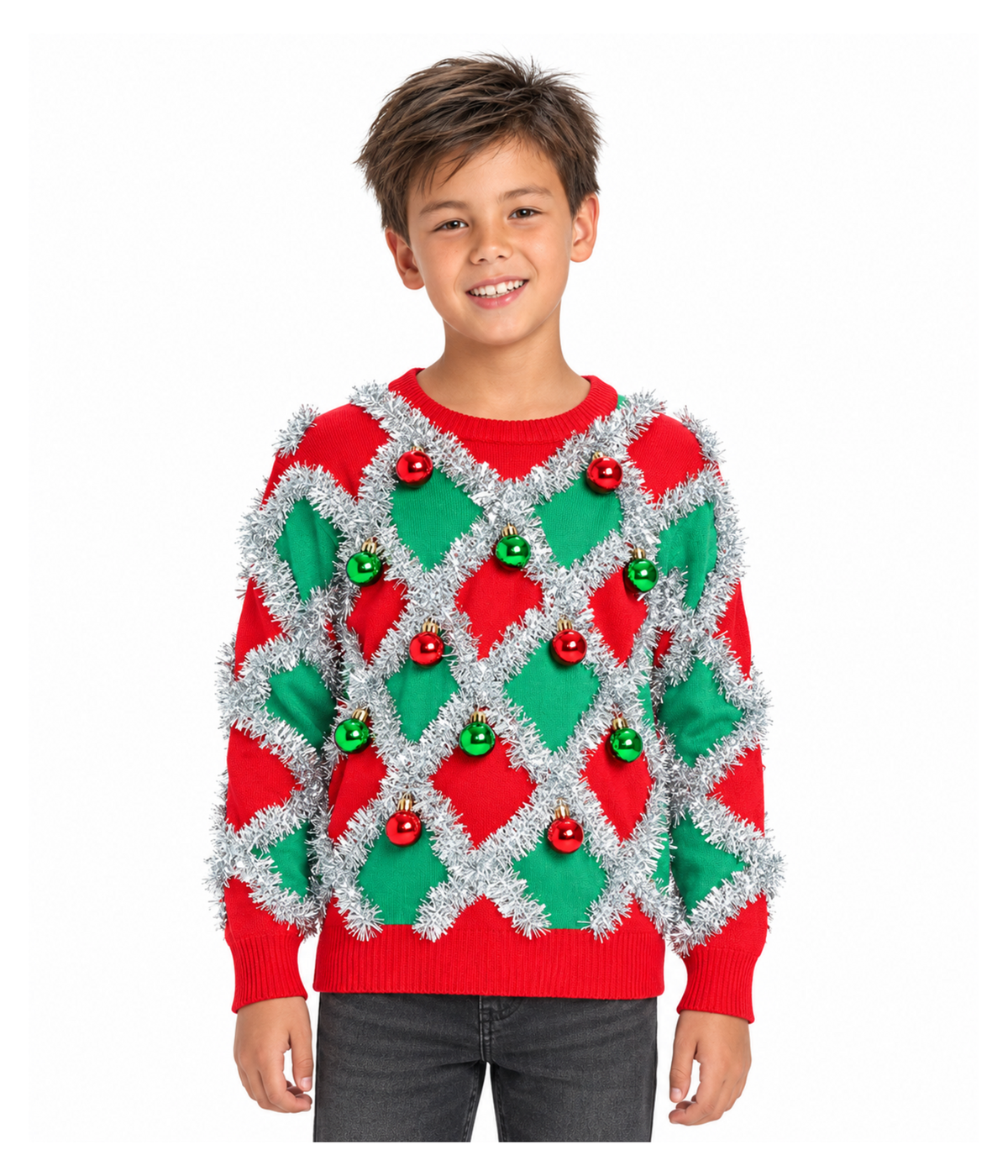 Boy's Tacky Tinsel Ugly Christmas Sweater