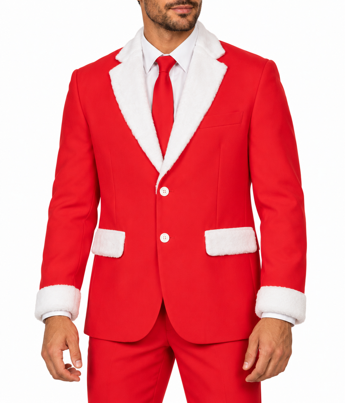 Men's Furry Santa Blazer with Tie