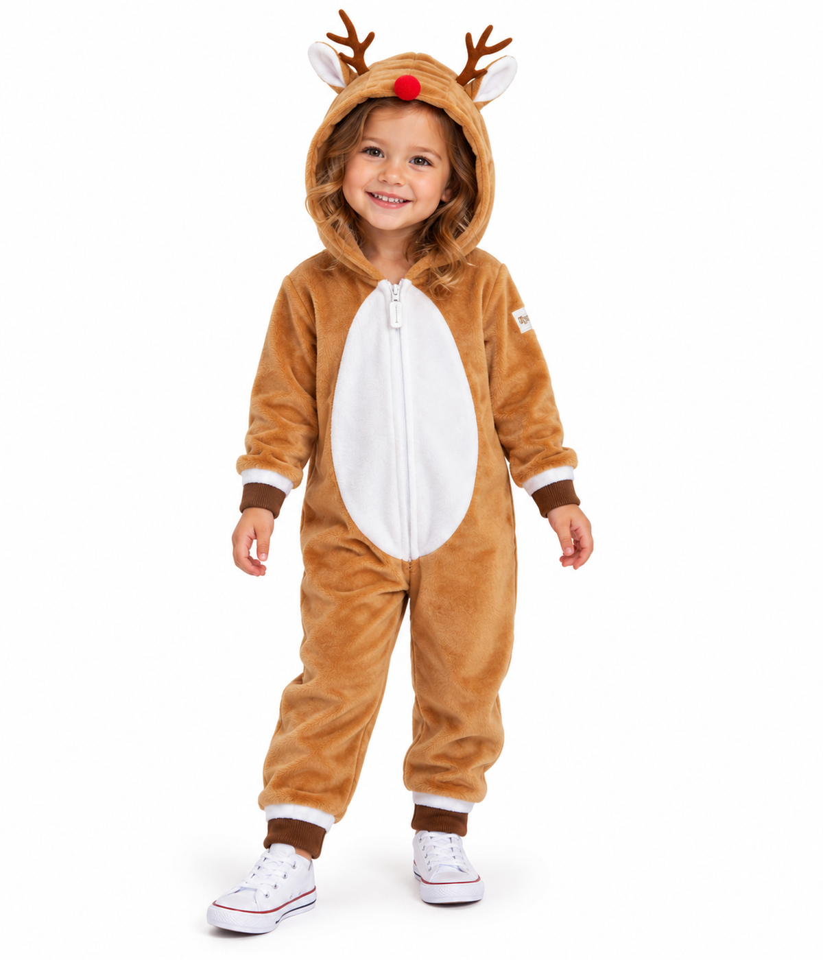 Toddler Girl's Rudolph Jumpsuit Primary Image