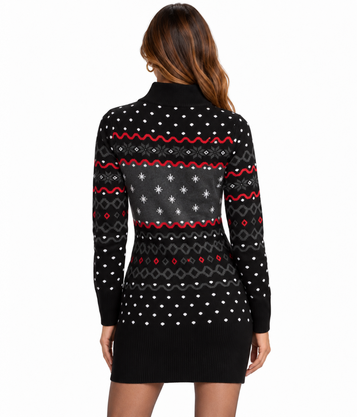 Women's Dark Rudolph Turtleneck Sweater Dress
