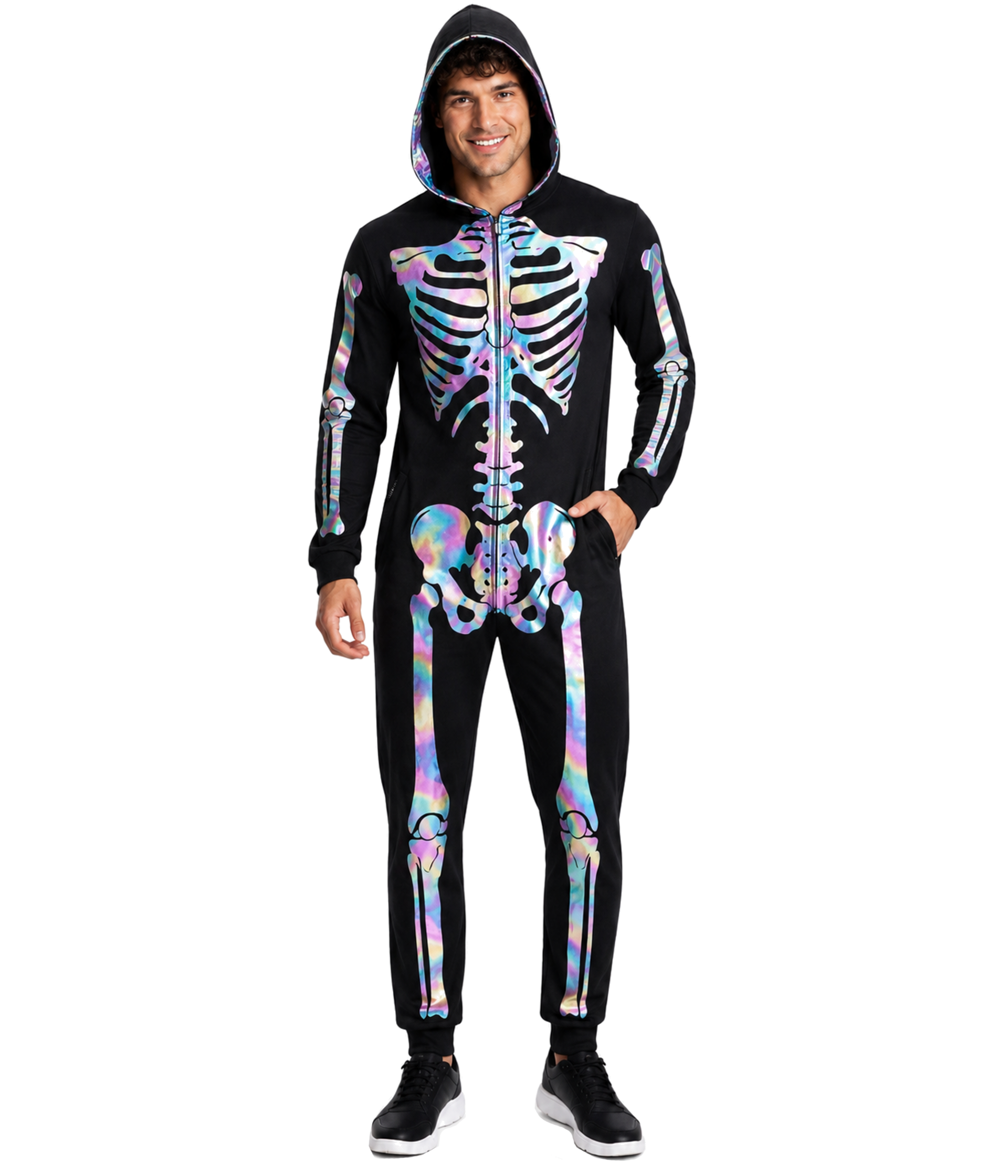 Men's Iridescent Skeleton Costume