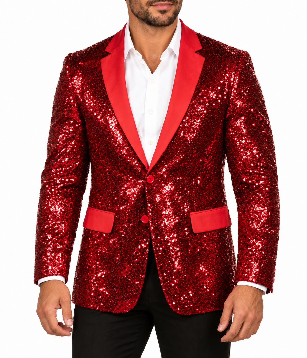 Men's Red Sequin All Over Blazer Primary Image