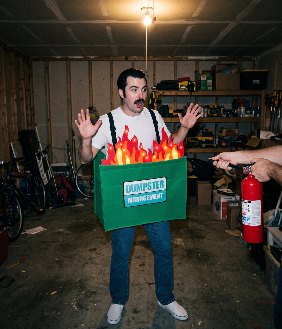 Men's Dumpster Fire Light Up Costume Image 2