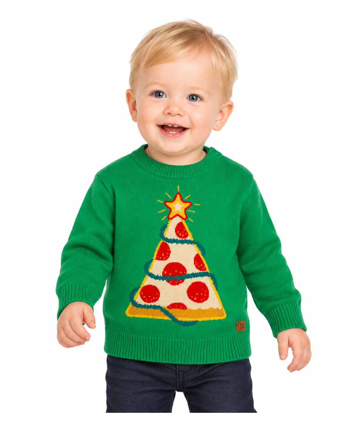 Baby Boy's Pizza Tree Ugly Christmas Sweater