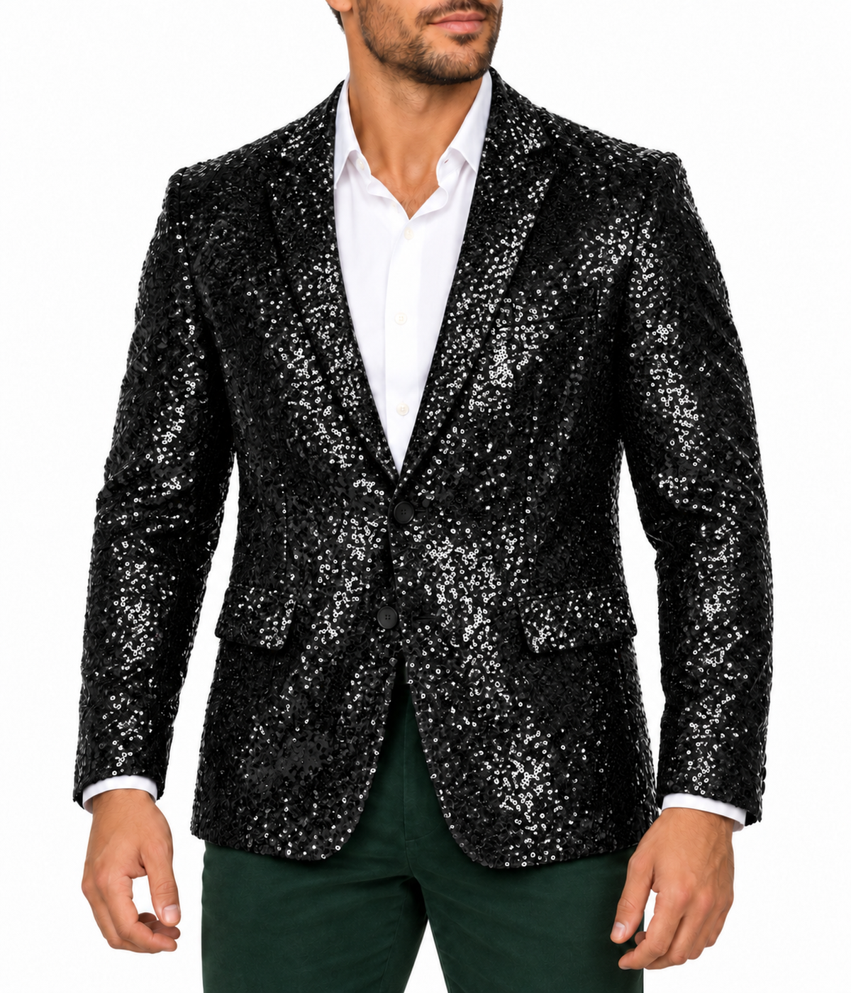 Men's Black Sequin Blazer