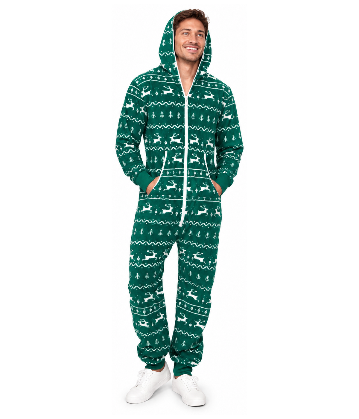 Men's Green Fair Isle Jumpsuit Primary Image