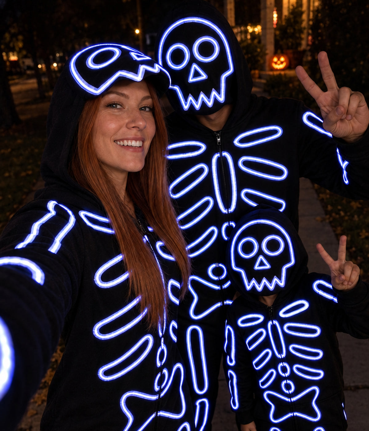 Women's Neon LED Light Up Skeleton Costume