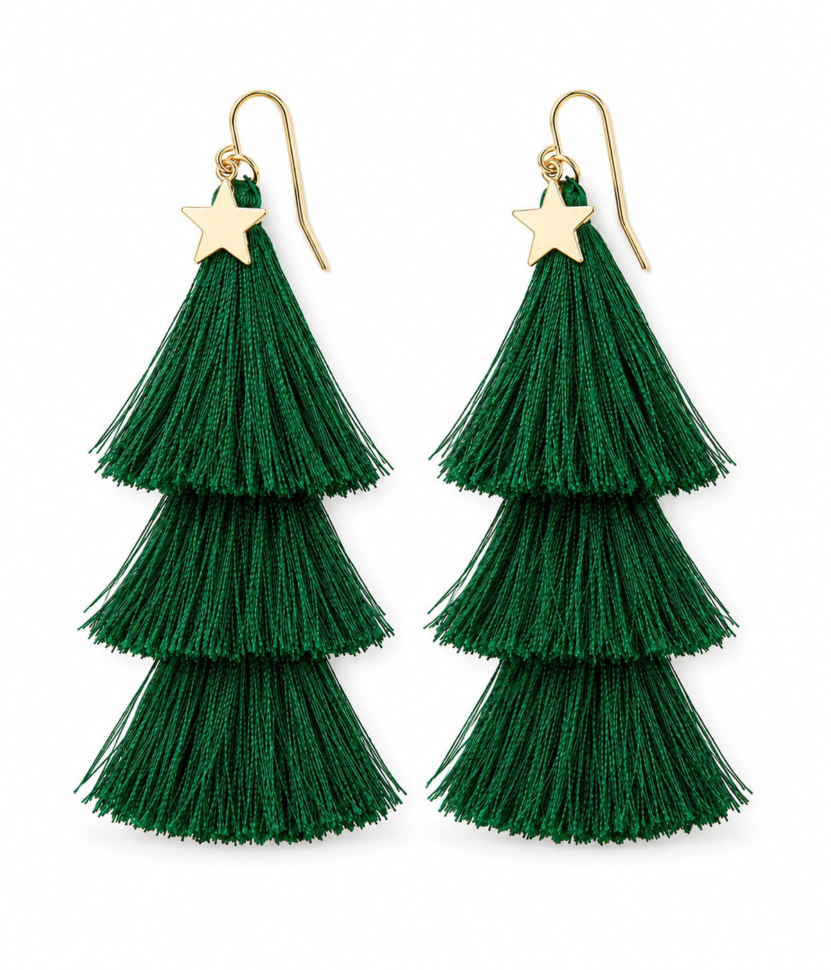 Christmas Tree Tassel Earrings