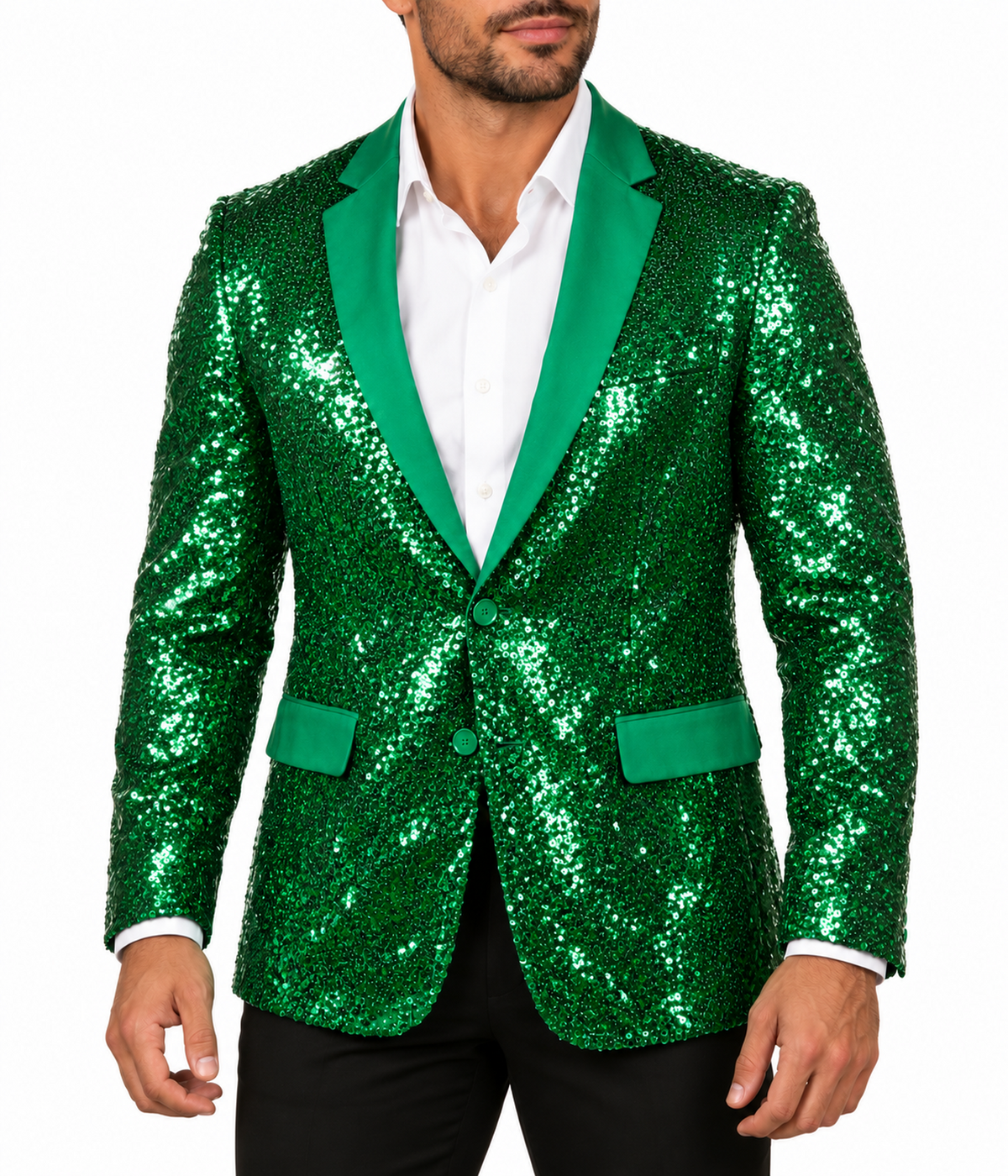 Men's Green Sequin All Over Blazer