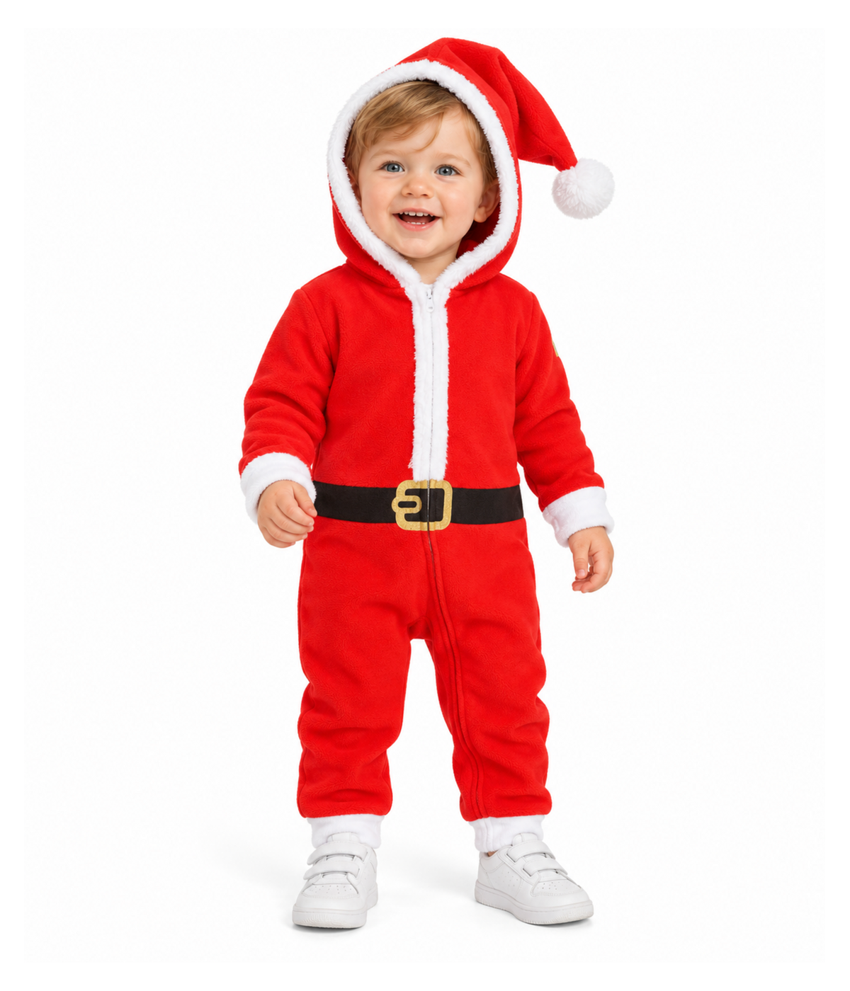 Baby Boy's Santa Jumpsuit With Fur Primary Image