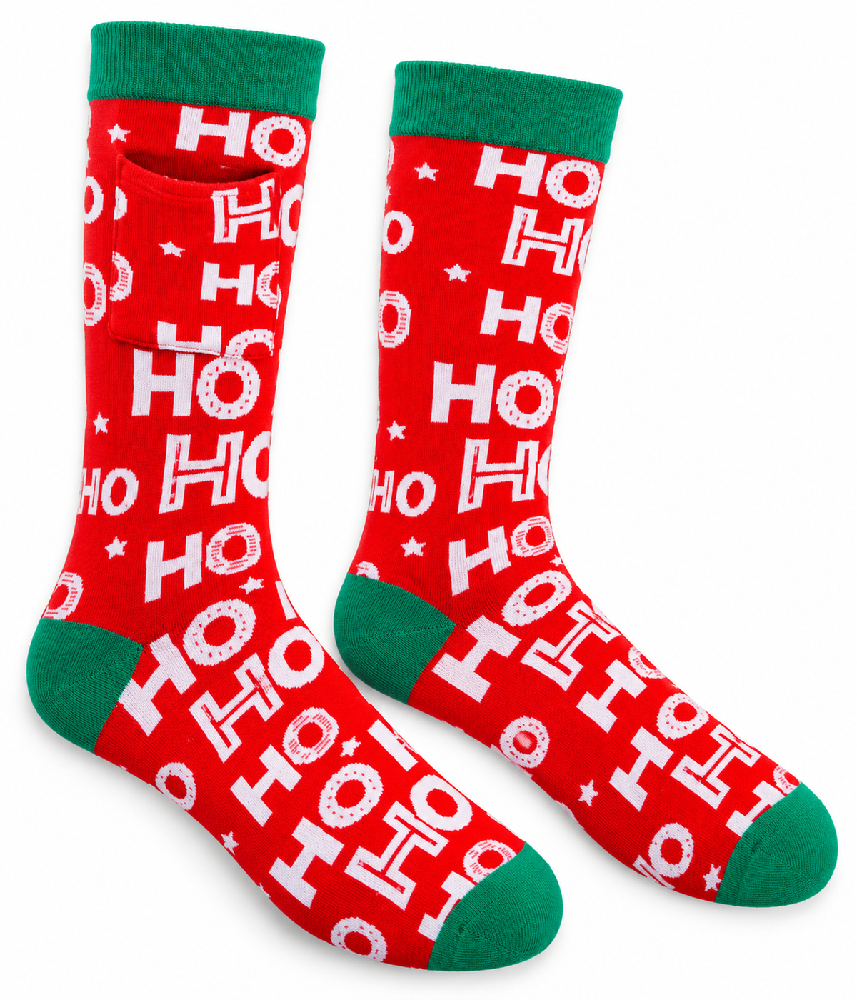 Men's Ho Ho Ho Socks with Pocket (Fits Sizes 8-11M)