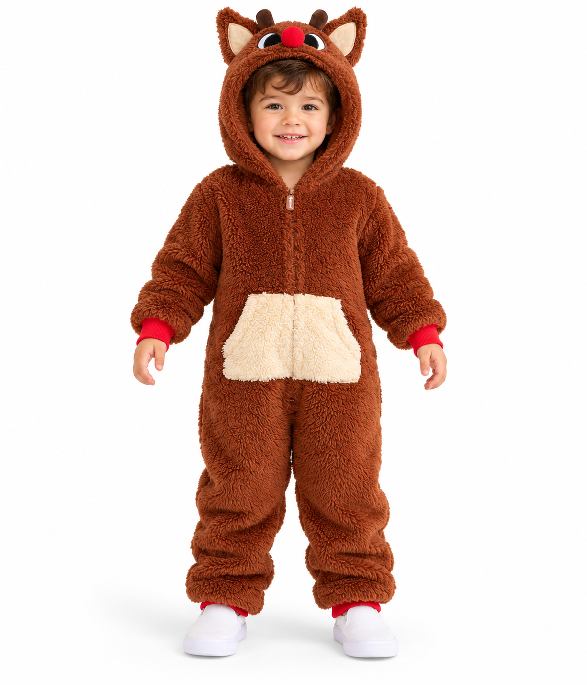 Toddler Boy's Rudolph Sherpa Jumpsuit