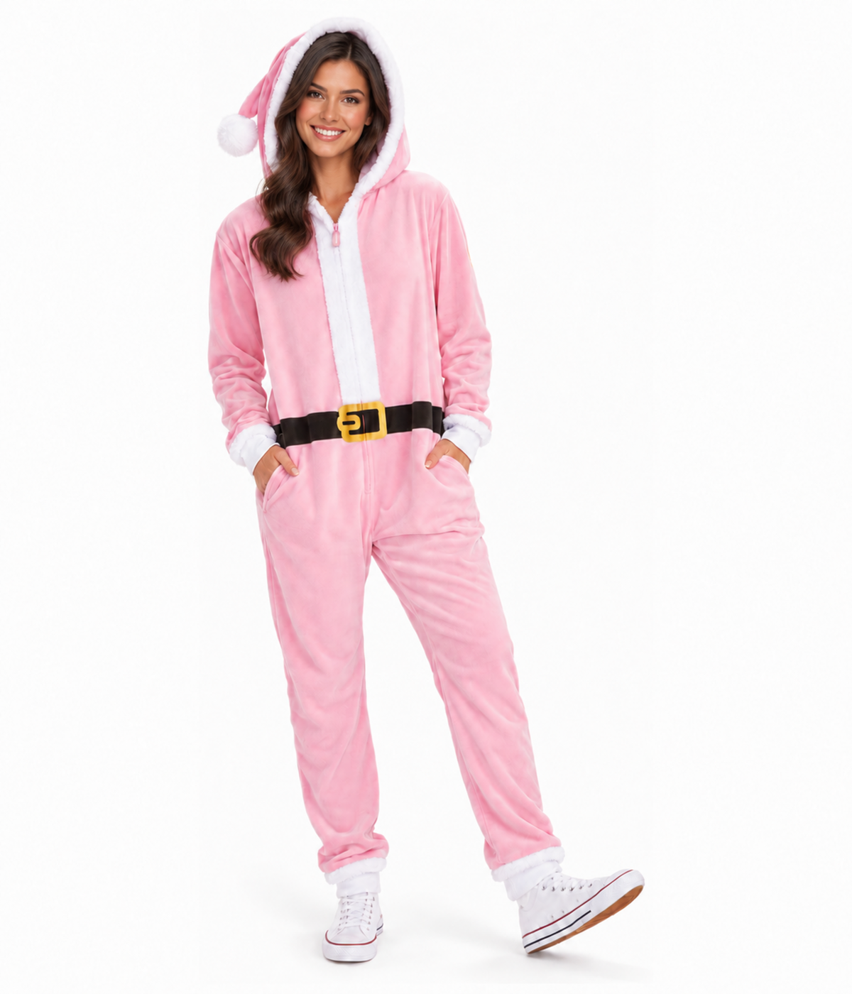 Women's Pink Santa Jumpsuit