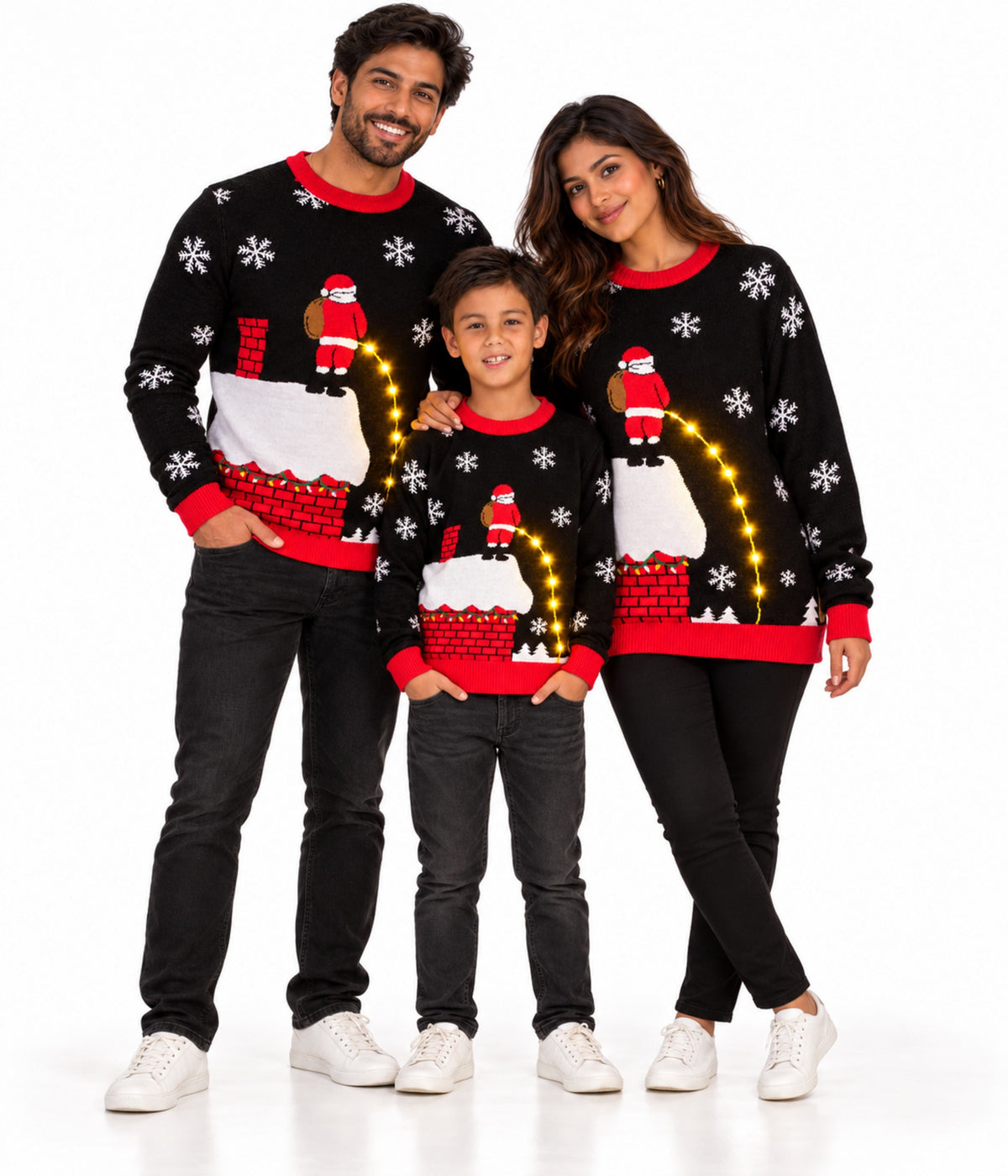 Matching Leaky Roof Family Christmas Sweaters
