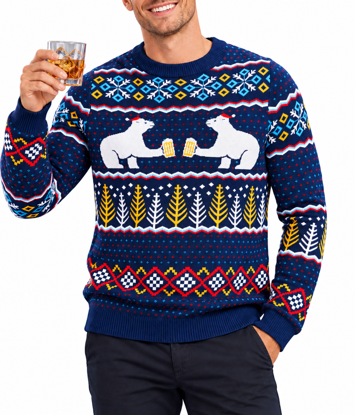 Men's Polar Bear Party Ugly Christmas Sweater