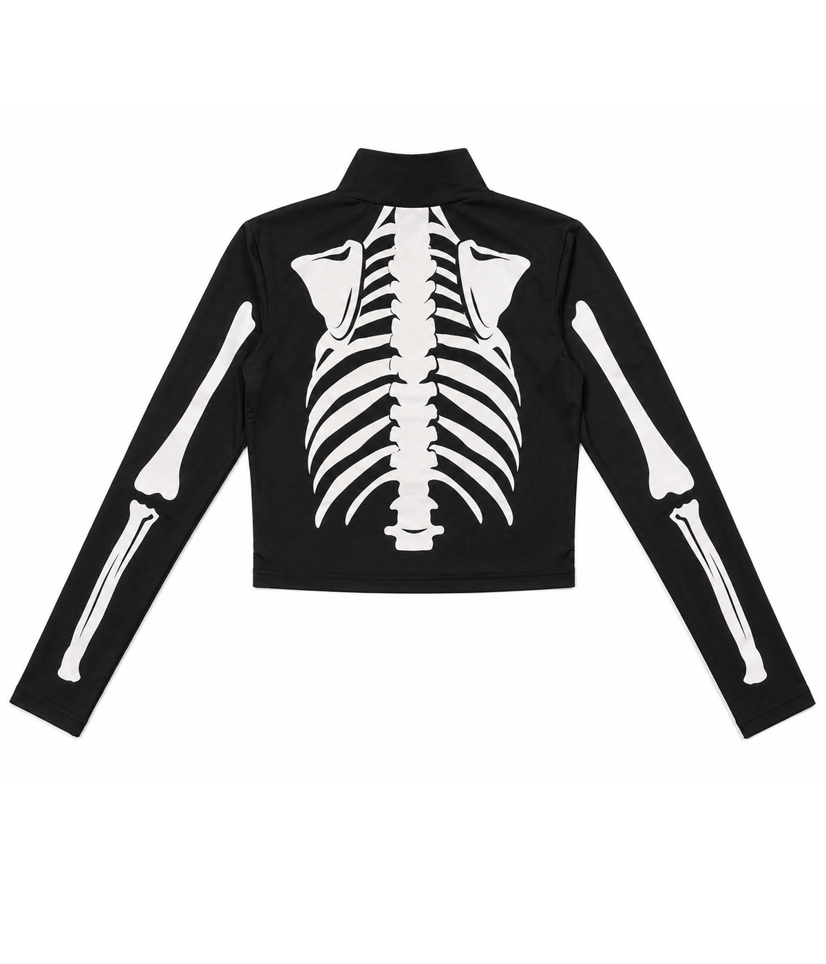 Women's Skeleton Long Sleeve Crop Top