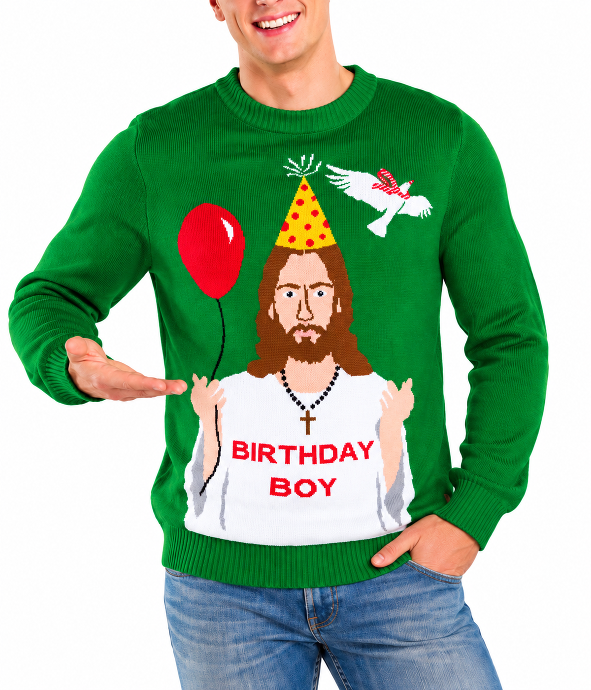 Men's Happy Birthday Jesus Ugly Christmas Sweater