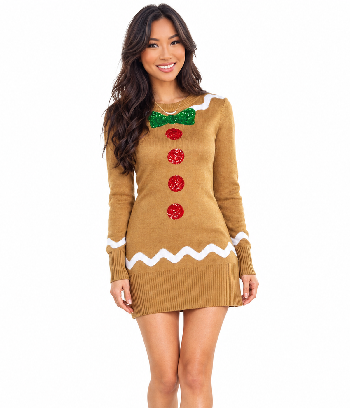 Women's Gingerbread Sweater Dress