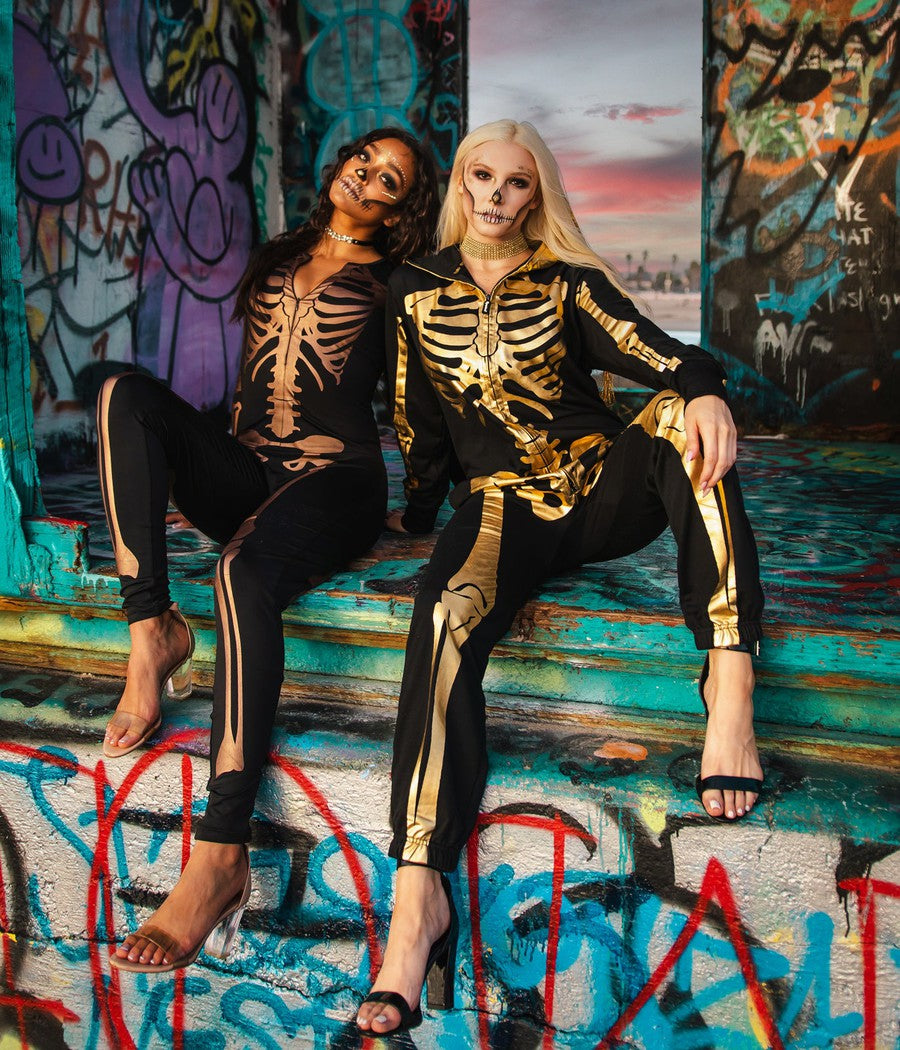 Matching Gold Skeleton Couples Costumes