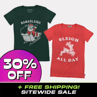 shop graphic tees - 30% off  - image of women's namasleigh and women's sleigh all day tee